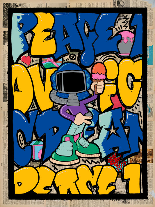 Original 24x36 Green Kicks Peace Edition
